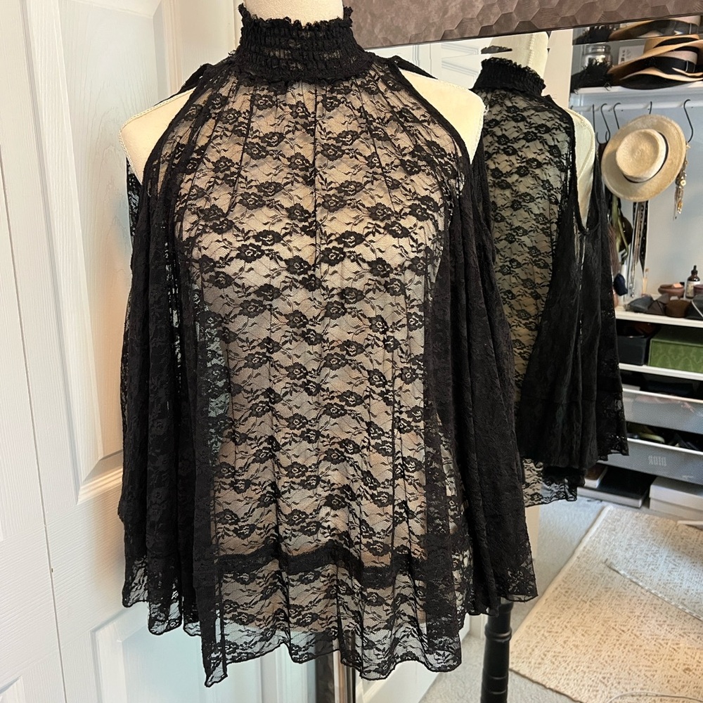 Free People Black Sleeveless Blouse